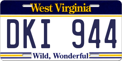 WV license plate DKI944