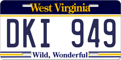 WV license plate DKI949