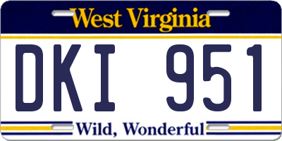 WV license plate DKI951