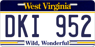 WV license plate DKI952