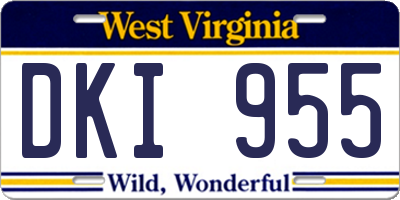 WV license plate DKI955