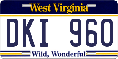 WV license plate DKI960