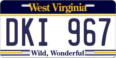 WV license plate DKI967