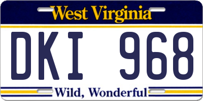 WV license plate DKI968