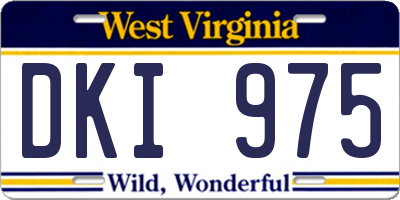 WV license plate DKI975
