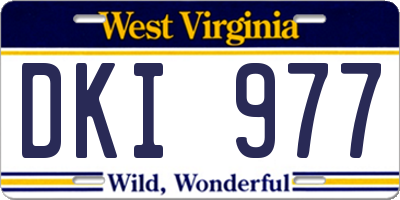 WV license plate DKI977