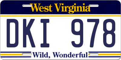 WV license plate DKI978