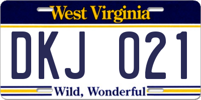 WV license plate DKJ021
