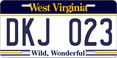 WV license plate DKJ023
