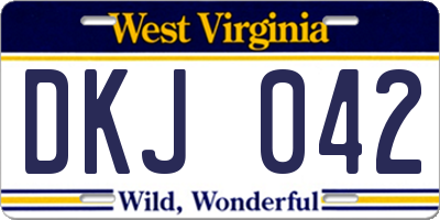 WV license plate DKJ042