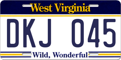WV license plate DKJ045