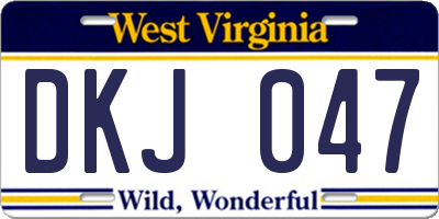 WV license plate DKJ047