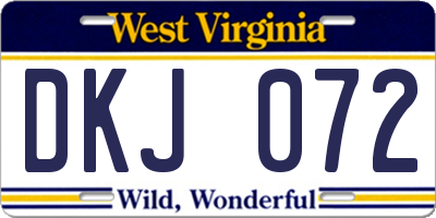WV license plate DKJ072