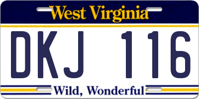 WV license plate DKJ116