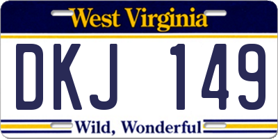 WV license plate DKJ149