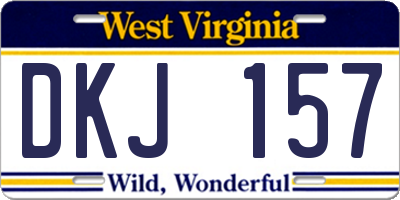 WV license plate DKJ157