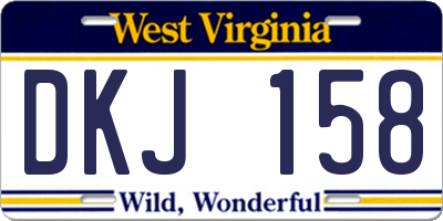 WV license plate DKJ158