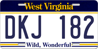 WV license plate DKJ182