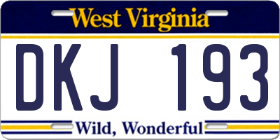 WV license plate DKJ193