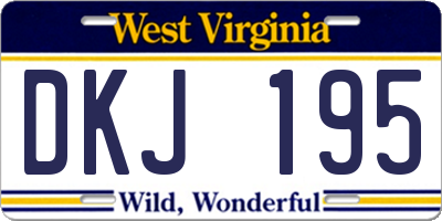 WV license plate DKJ195