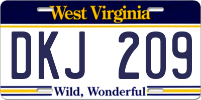 WV license plate DKJ209