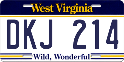 WV license plate DKJ214