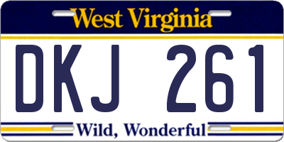 WV license plate DKJ261