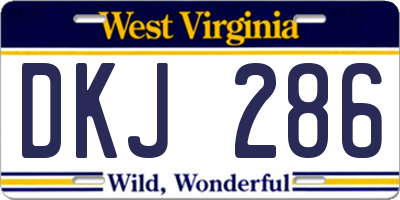 WV license plate DKJ286