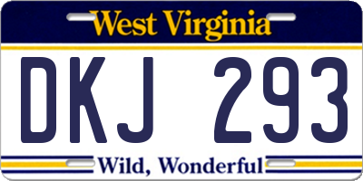 WV license plate DKJ293