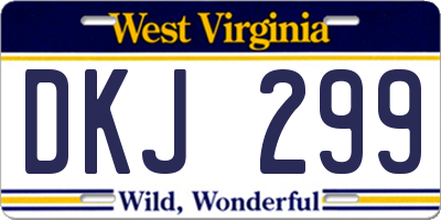 WV license plate DKJ299