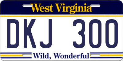 WV license plate DKJ300