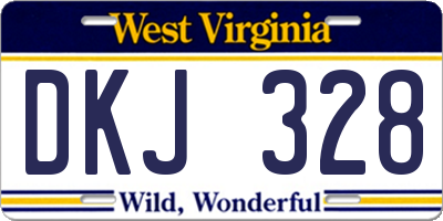 WV license plate DKJ328