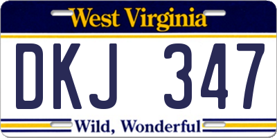 WV license plate DKJ347