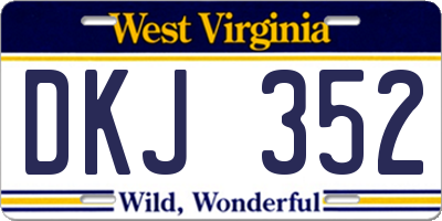 WV license plate DKJ352