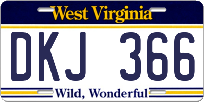 WV license plate DKJ366