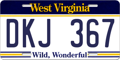 WV license plate DKJ367