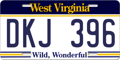 WV license plate DKJ396