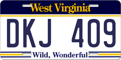 WV license plate DKJ409