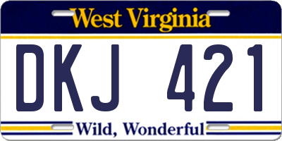 WV license plate DKJ421