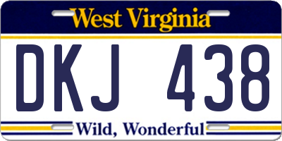 WV license plate DKJ438