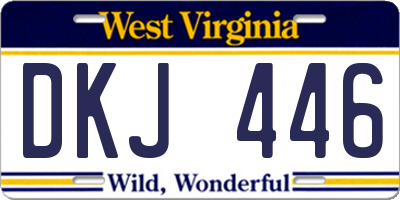 WV license plate DKJ446