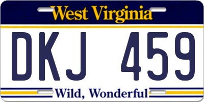 WV license plate DKJ459