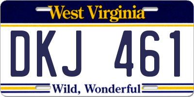 WV license plate DKJ461