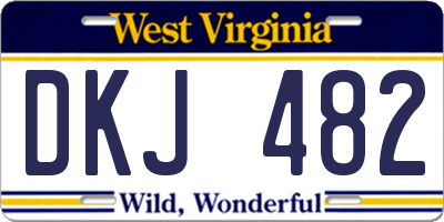 WV license plate DKJ482