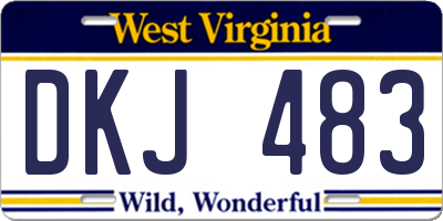 WV license plate DKJ483