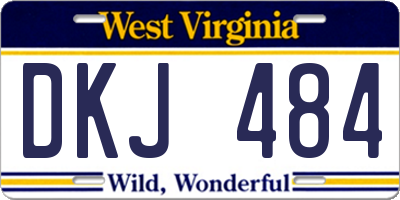 WV license plate DKJ484