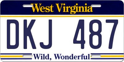 WV license plate DKJ487