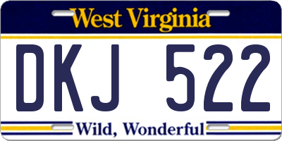 WV license plate DKJ522