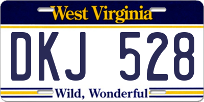 WV license plate DKJ528
