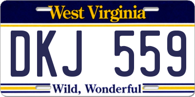WV license plate DKJ559